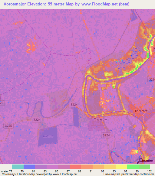 Vorosmajor,Hungary Elevation Map