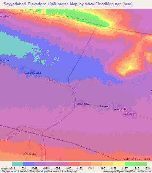 Seyyedabad,Iran Elevation Map