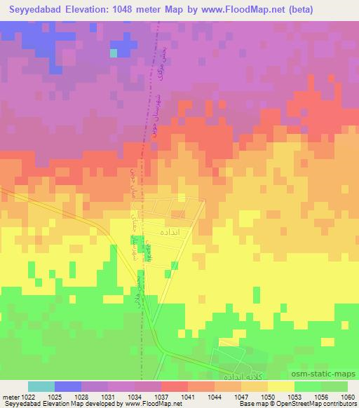 Seyyedabad,Iran Elevation Map