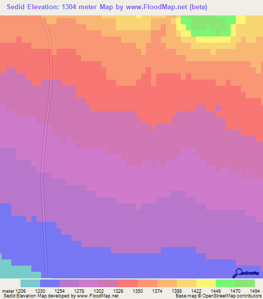Sedid,Iran Elevation Map