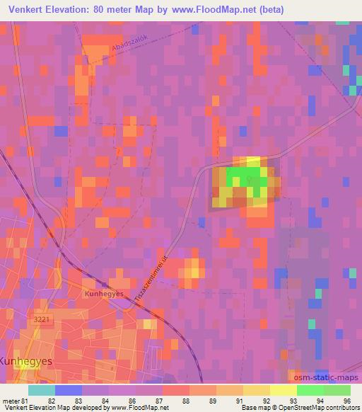 Venkert,Hungary Elevation Map