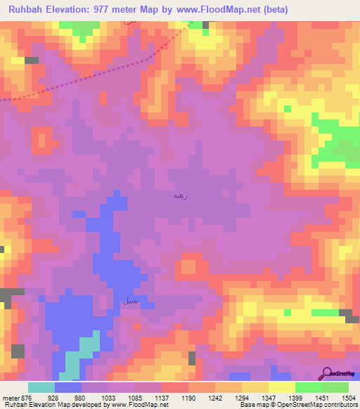 Ruhbah,Yemen Elevation Map