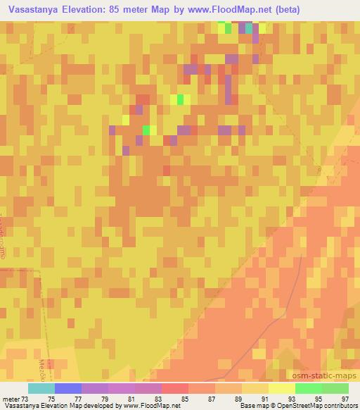 Vasastanya,Hungary Elevation Map