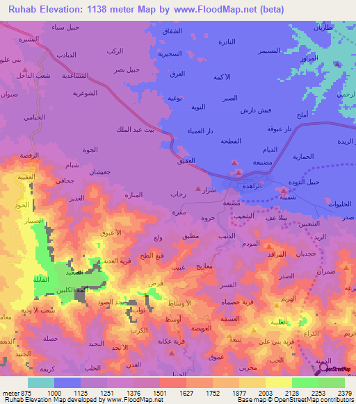 Ruhab,Yemen Elevation Map