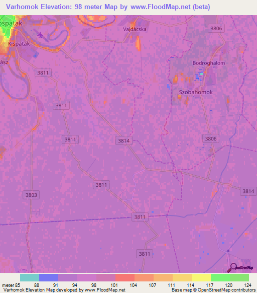 Varhomok,Hungary Elevation Map