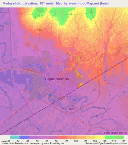 Vadaszdulo,Hungary Elevation Map