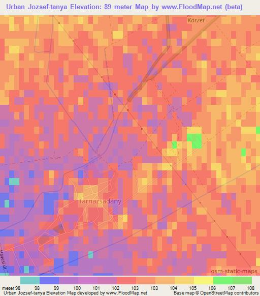 Urban Jozsef-tanya,Hungary Elevation Map
