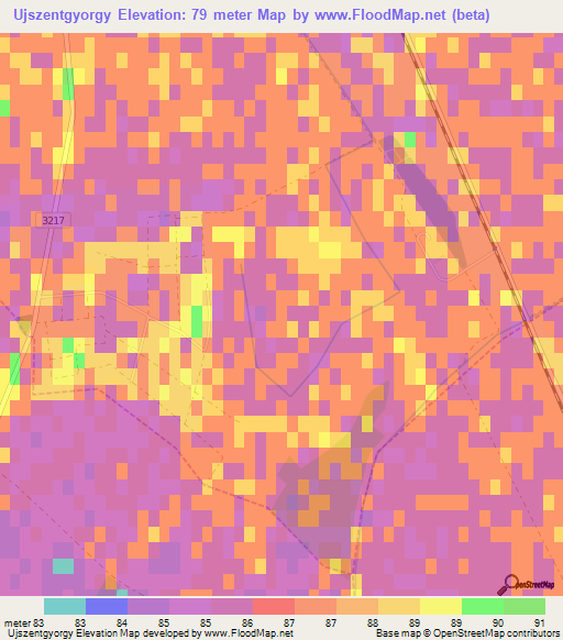 Ujszentgyorgy,Hungary Elevation Map