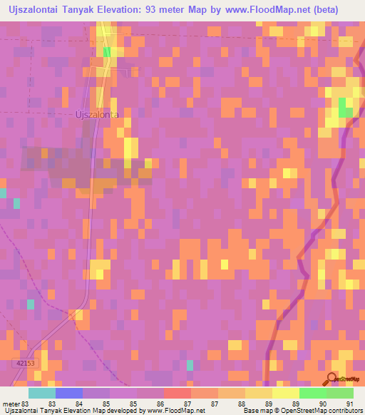 Ujszalontai Tanyak,Hungary Elevation Map