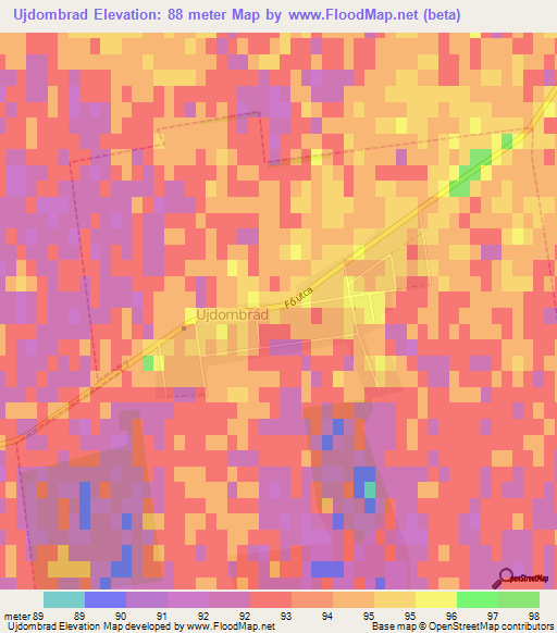 Ujdombrad,Hungary Elevation Map