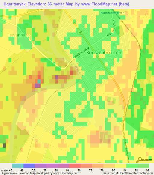 Ugaritanyak,Hungary Elevation Map
