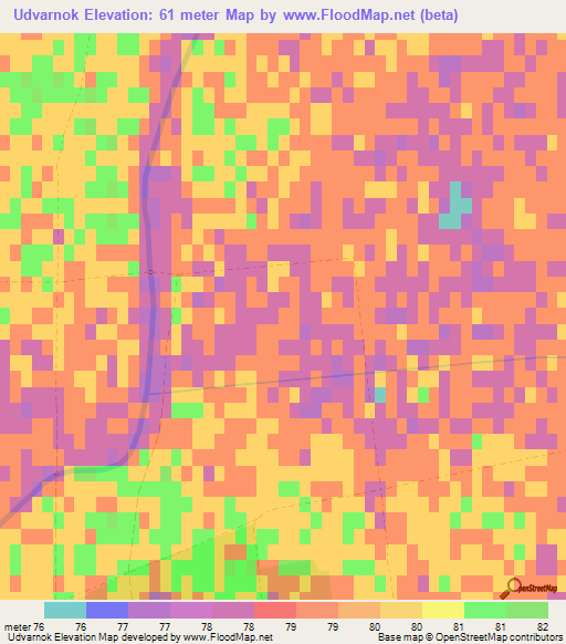 Udvarnok,Hungary Elevation Map