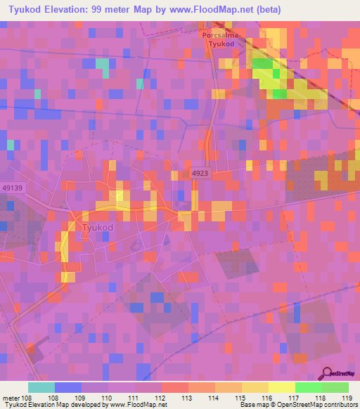 Tyukod,Hungary Elevation Map