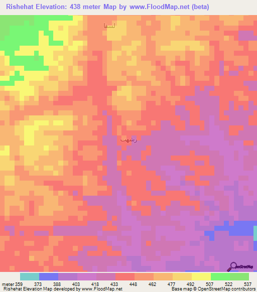 Rishehat,Yemen Elevation Map