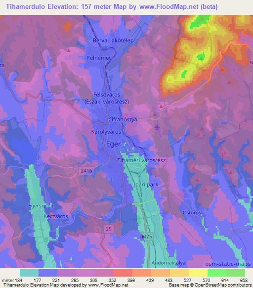 Tihamerdulo,Hungary Elevation Map
