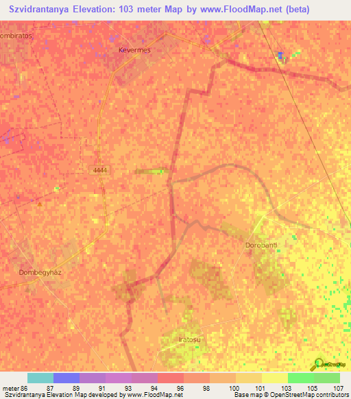 Szvidrantanya,Hungary Elevation Map