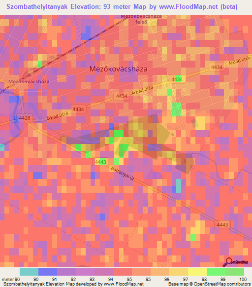 Szombathelyitanyak,Hungary Elevation Map