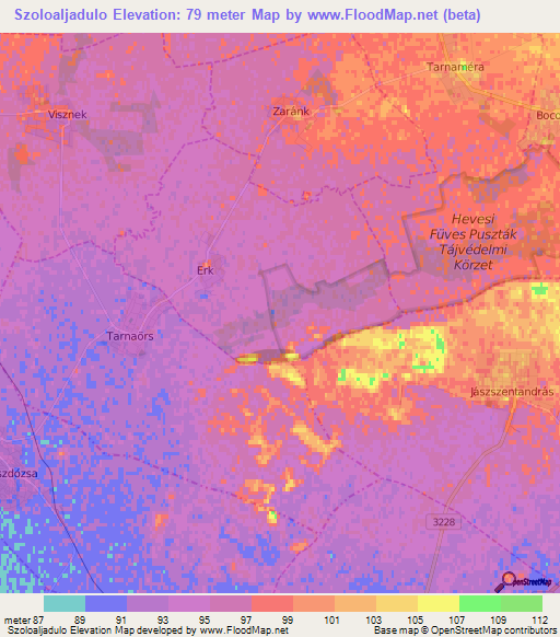 Szoloaljadulo,Hungary Elevation Map
