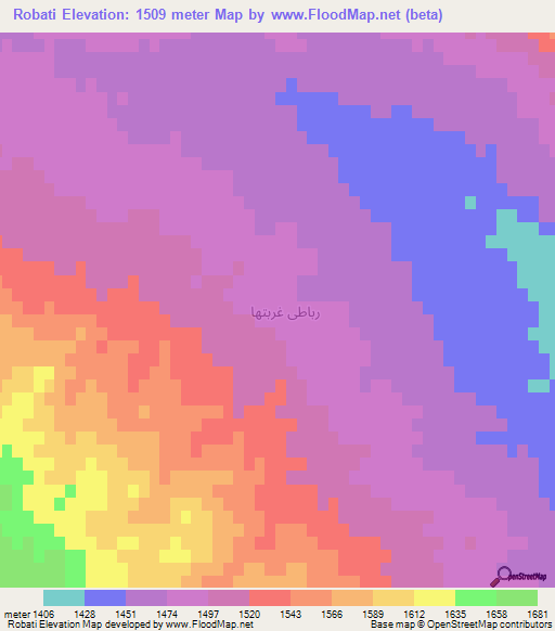 Robati,Iran Elevation Map