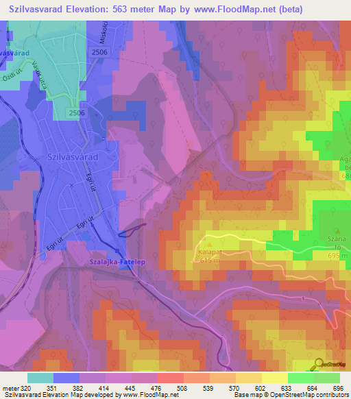Szilvasvarad,Hungary Elevation Map