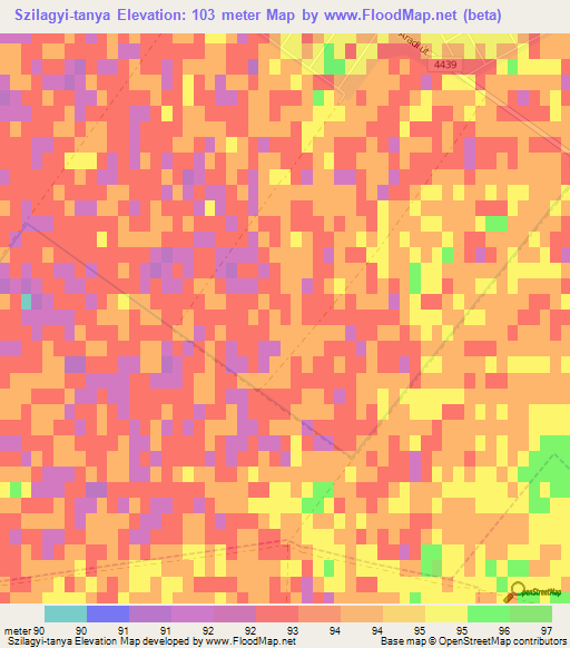 Szilagyi-tanya,Hungary Elevation Map