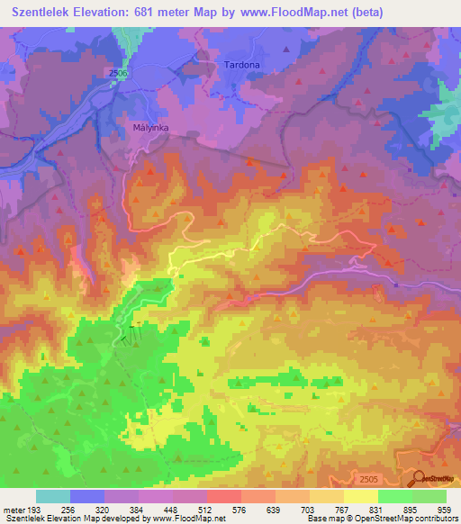 Szentlelek,Hungary Elevation Map