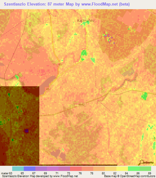 Szentlaszlo,Hungary Elevation Map