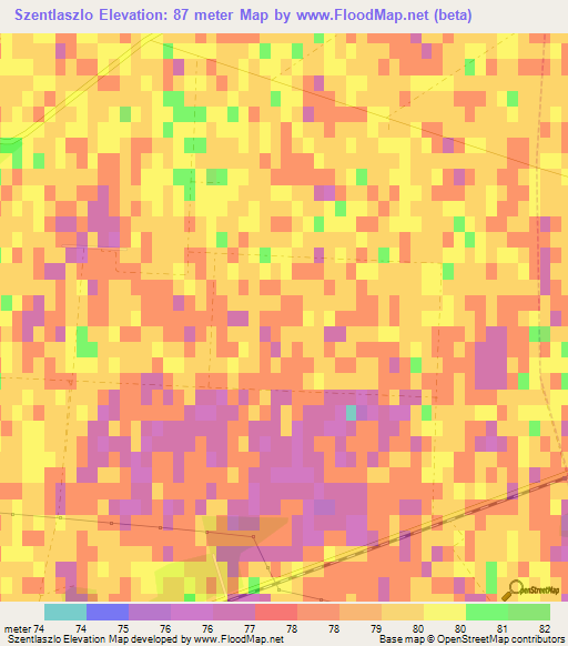 Szentlaszlo,Hungary Elevation Map