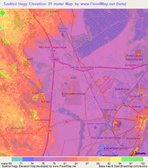 Szektoi Hegy,Hungary Elevation Map