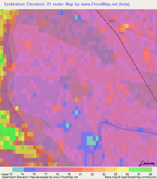 Szekhalom,Hungary Elevation Map