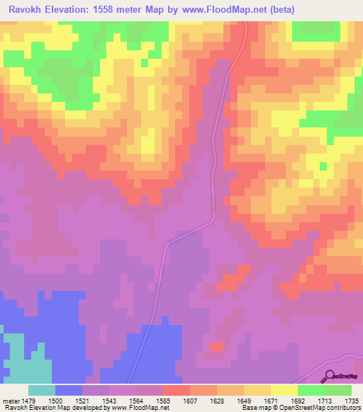 Ravokh,Iran Elevation Map