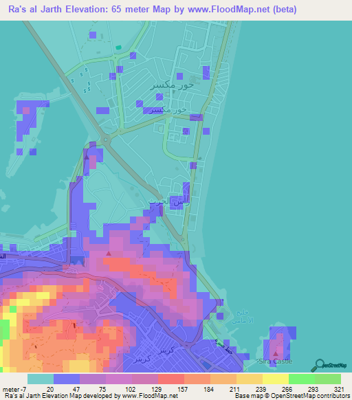 Ra's al Jarth,Yemen Elevation Map