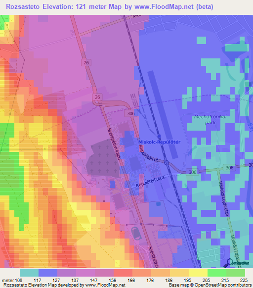 Rozsasteto,Hungary Elevation Map