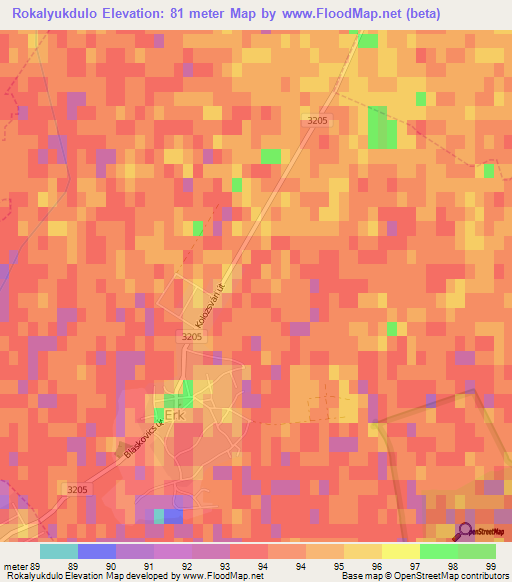 Rokalyukdulo,Hungary Elevation Map