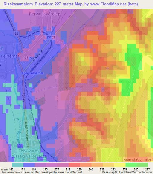 Rizskasamalom,Hungary Elevation Map