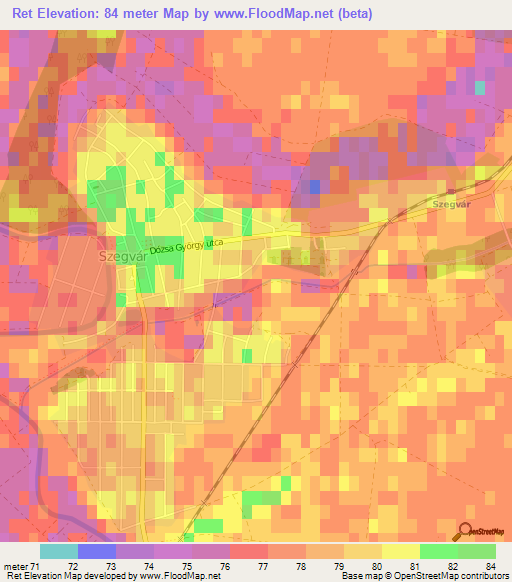 Ret,Hungary Elevation Map