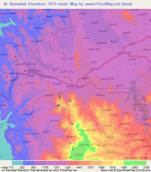 Ar Ramadah,Yemen Elevation Map