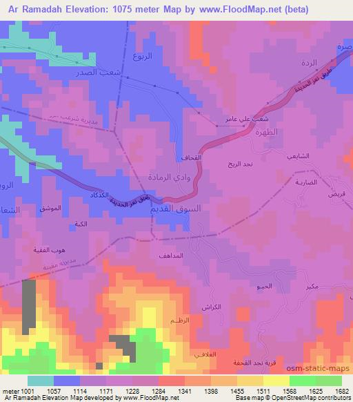 Ar Ramadah,Yemen Elevation Map