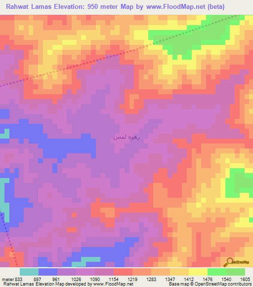 Rahwat Lamas,Yemen Elevation Map