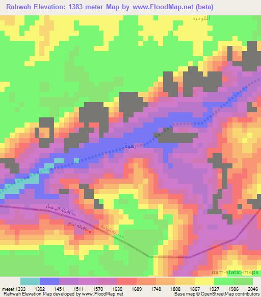 Rahwah,Yemen Elevation Map