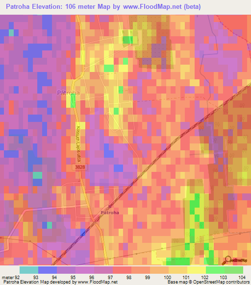 Patroha,Hungary Elevation Map