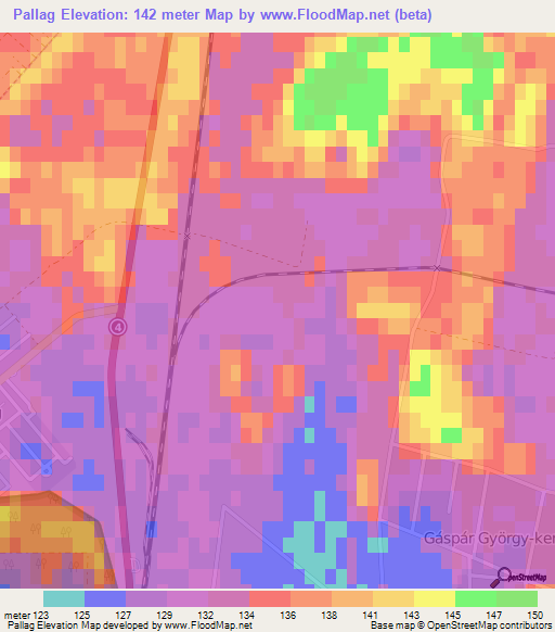Pallag,Hungary Elevation Map