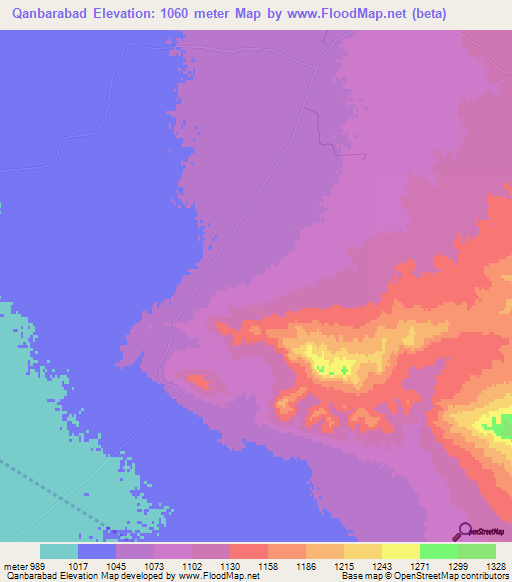 Qanbarabad,Iran Elevation Map