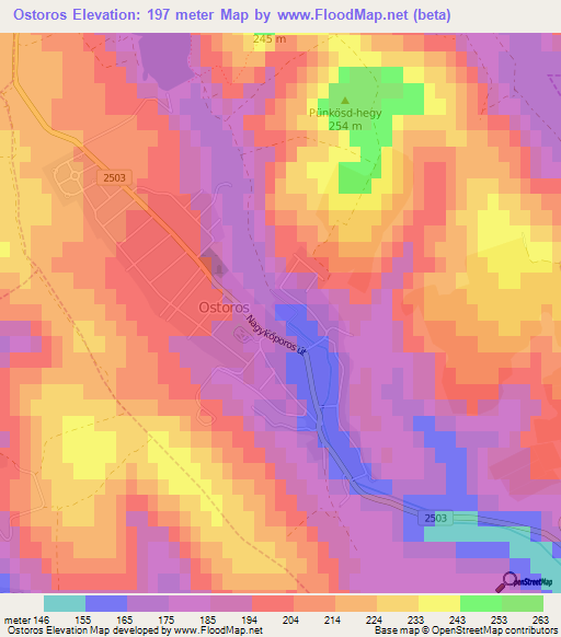 Ostoros,Hungary Elevation Map