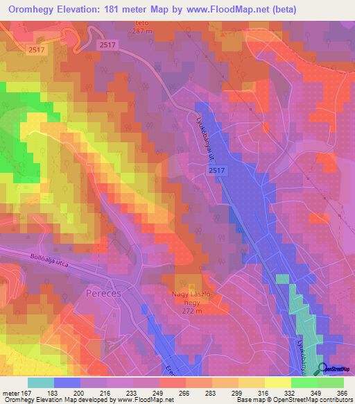Oromhegy,Hungary Elevation Map