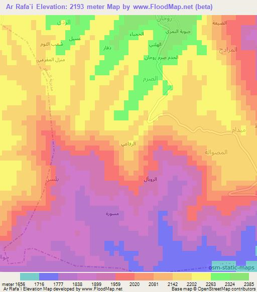 Ar Rafa`i,Yemen Elevation Map