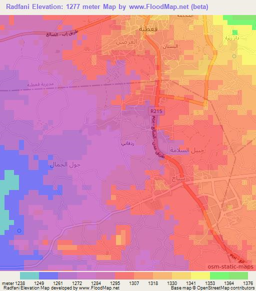 Radfani,Yemen Elevation Map