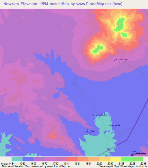 Nowsara,Iran Elevation Map
