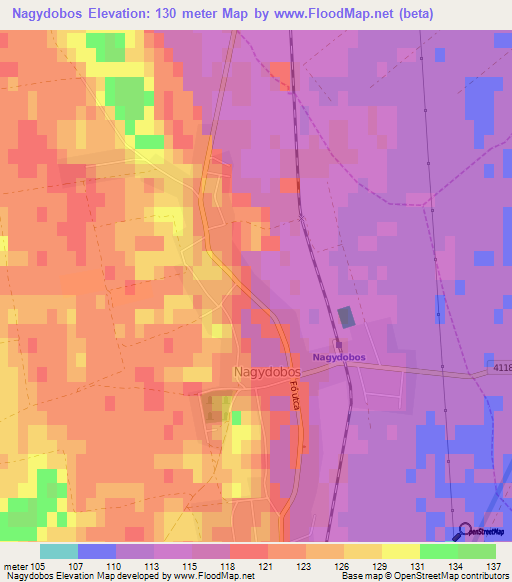Nagydobos,Hungary Elevation Map