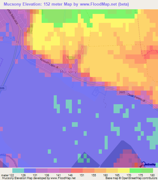 Mucsony,Hungary Elevation Map